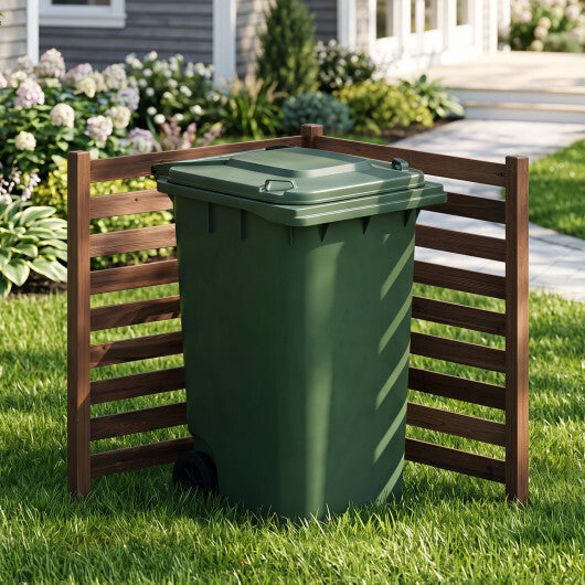 2-Panel Wooden Outdoor Privacy Fence with Ground Stakes-Black LuxuryLifeWay Online Store