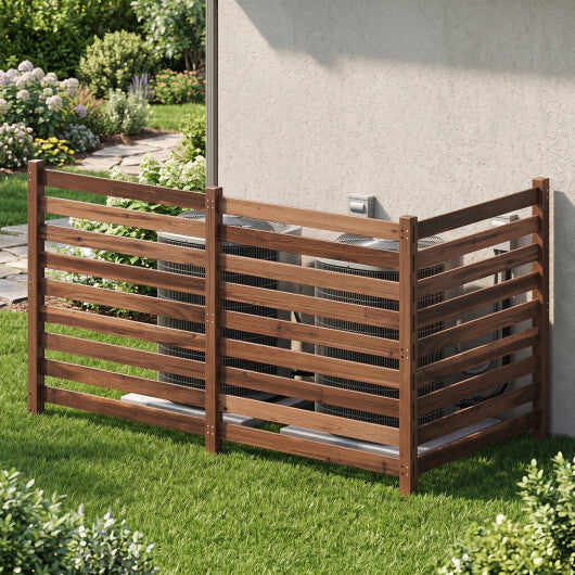 3-Panel Wooden Outdoor Privacy Fence with Ground Stakes-Brown LuxuryLifeWay Online Store