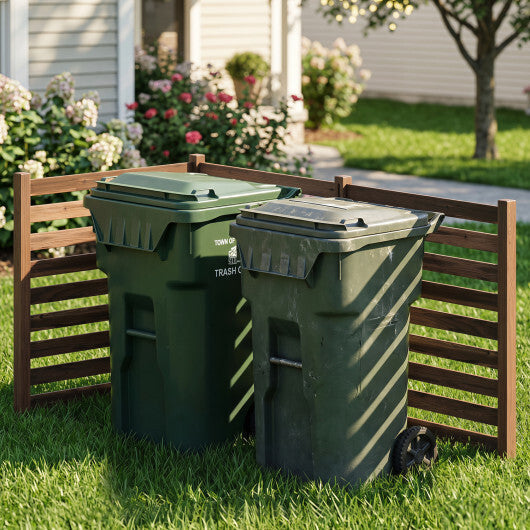 3-Panel Wooden Outdoor Privacy Fence with Ground Stakes-Brown LuxuryLifeWay Online Store