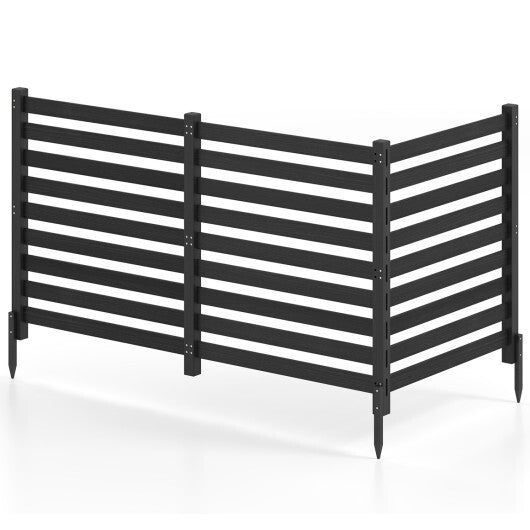 3-Panel Wooden Outdoor Privacy Fence with Ground Stakes-Brown LuxuryLifeWay Online Store