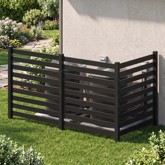 3-Panel Wooden Outdoor Privacy Fence with Ground Stakes-Brown LuxuryLifeWay Online Store