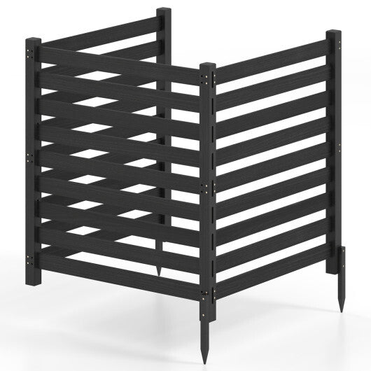 3-Panel Wooden Outdoor Privacy Fence with Ground Stakes-Brown LuxuryLifeWay Online Store