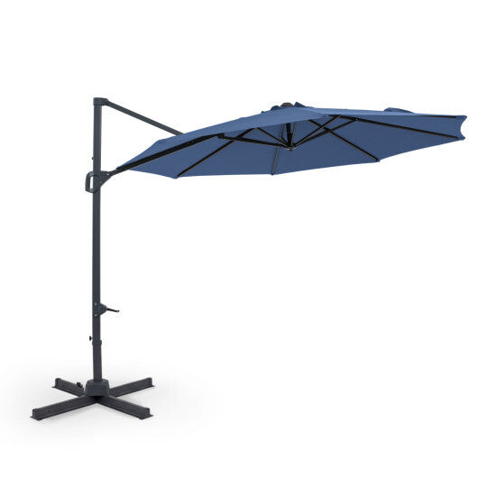 10 Feet Patio Cantilever Umbrella with Easy Tilt Adjustment-Wine LuxuryLifeWay Online Store