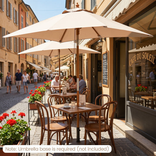 7 Feet Outdoor Rectangular Patio Umbrella with 3 Adjustable Heights-Beige LuxuryLifeWay Online Store