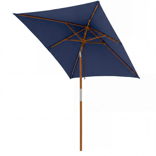7 Feet Outdoor Rectangular Patio Umbrella with 3 Adjustable Heights-Beige LuxuryLifeWay Online Store