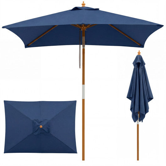 7 Feet Outdoor Rectangular Patio Umbrella with 3 Adjustable Heights-Beige LuxuryLifeWay Online Store