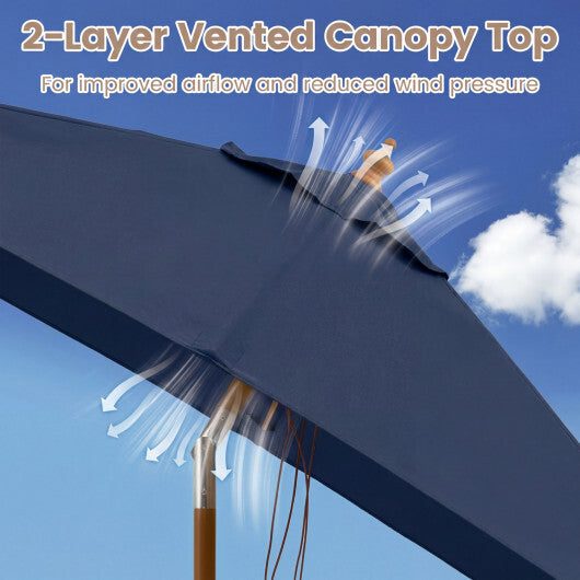 7 Feet Outdoor Rectangular Patio Umbrella with 3 Adjustable Heights-Beige LuxuryLifeWay Online Store