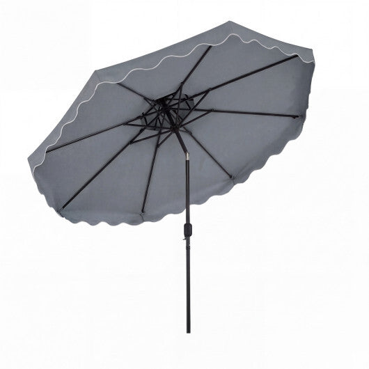 10 Feet Patio Umbrella with Push Button Tilt and Crank-Coffee LuxuryLifeWay Online Store