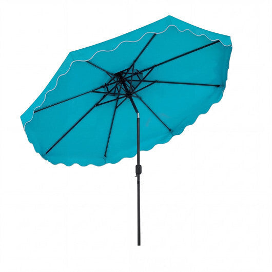 10 Feet Patio Umbrella with Push Button Tilt and Crank-Coffee LuxuryLifeWay Online Store