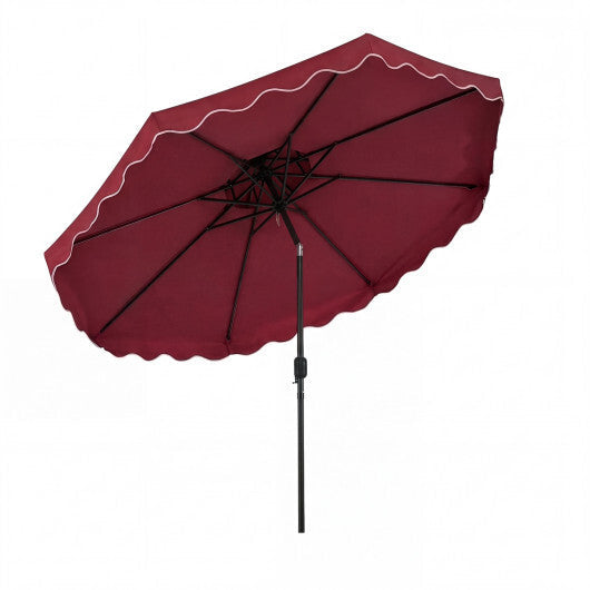 10 Feet Patio Umbrella with Push Button Tilt and Crank-Coffee LuxuryLifeWay Online Store