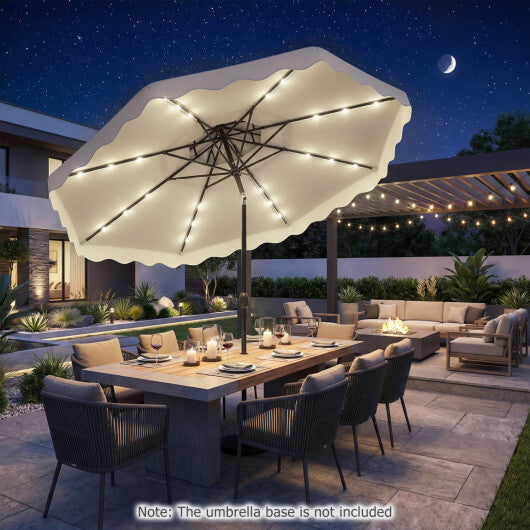10 FT Solar LED Patio Umbrella for Deck and Pool-Beige LuxuryLifeWay Online Store