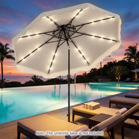 10 FT Solar LED Patio Umbrella for Deck and Pool-Beige LuxuryLifeWay Online Store