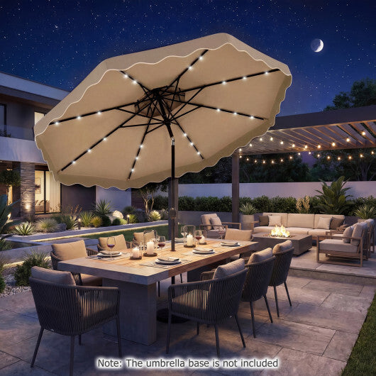 10 FT Solar LED Patio Umbrella for Deck and Pool-Beige LuxuryLifeWay Online Store