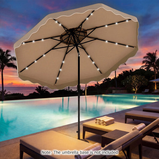 10 FT Solar LED Patio Umbrella for Deck and Pool-Beige LuxuryLifeWay Online Store
