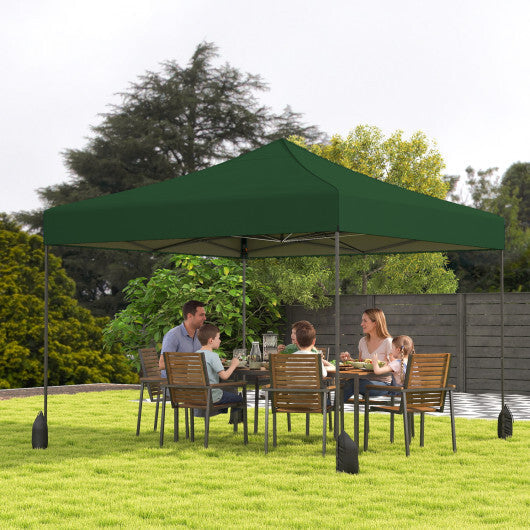 9.5 x 9.5 Feet Pop up Canopy Tent with Adjustable Heights-Green LuxuryLifeWay Online Store