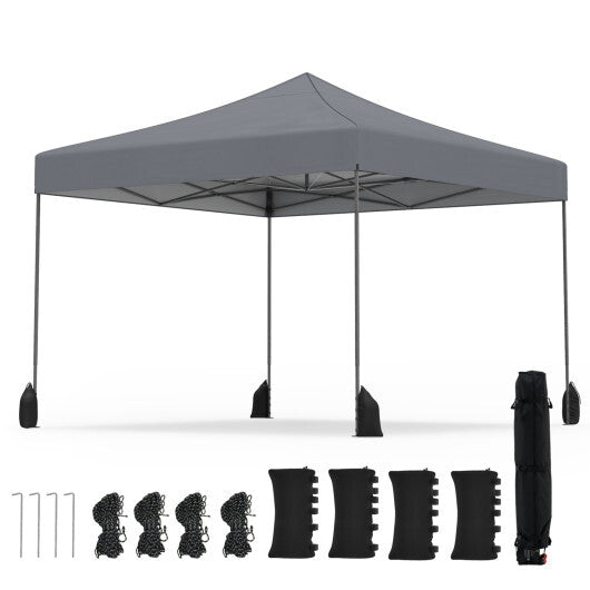 9.5 x 9.5 Feet Pop up Canopy Tent with Adjustable Heights-Green LuxuryLifeWay Online Store