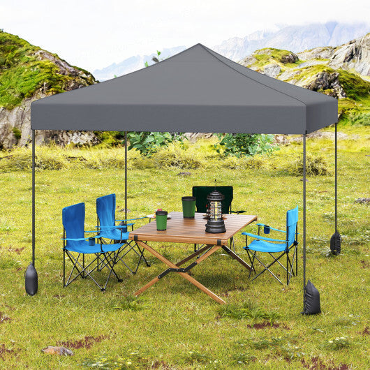 9.5 x 9.5 Feet Pop up Canopy Tent with Adjustable Heights-Green LuxuryLifeWay Online Store