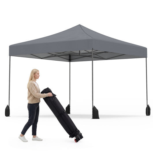 9.5 x 9.5 Feet Pop up Canopy Tent with Adjustable Heights-Green LuxuryLifeWay Online Store