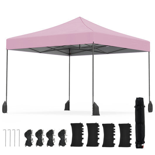 9.5 x 9.5 Feet Pop up Canopy Tent with Adjustable Heights-Green LuxuryLifeWay Online Store