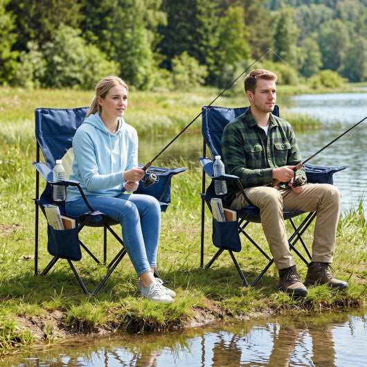 Folding Camping Chair with Mesh Fabric Backrest Solid Metal Frame and Carrying Bag-Green LuxuryLifeWay Online Store