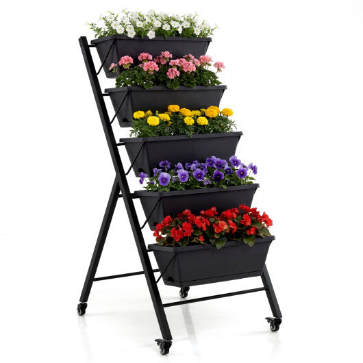 5-Tier Vertical Raised Garden Bed with Wheels for Backyard LuxuryLifeWay Online Store