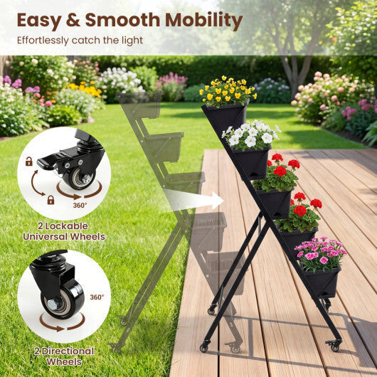 5-Tier Vertical Raised Garden Bed with Wheels for Backyard LuxuryLifeWay Online Store