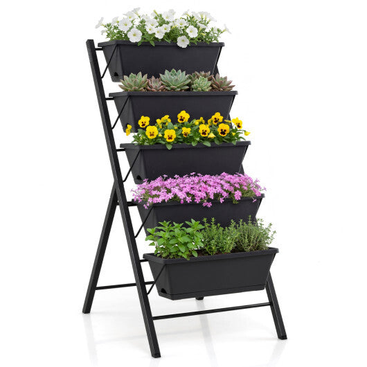5-Tier Vertical Raised Garden Bed with Drainage Holes for Patio LuxuryLifeWay Online Store