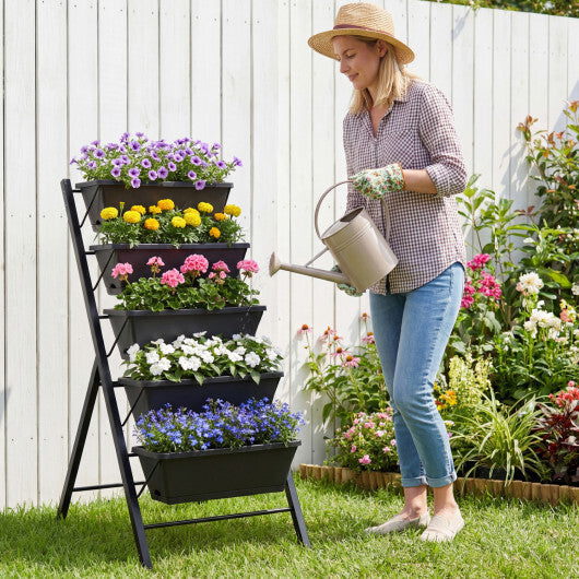 5-Tier Vertical Raised Garden Bed with Drainage Holes for Patio LuxuryLifeWay Online Store