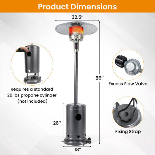 50 000 BTU Patio Propane Gas Heater with Stainless Steel Burner-Bronze LuxuryLifeWay Online Store