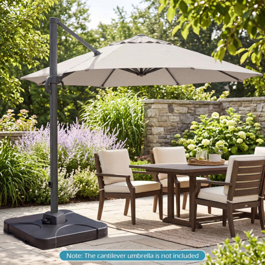 Cantilever Patio Umbrella Base 242 LBS Water and Sand Fillable Weighted Stand LuxuryLifeWay Online Store