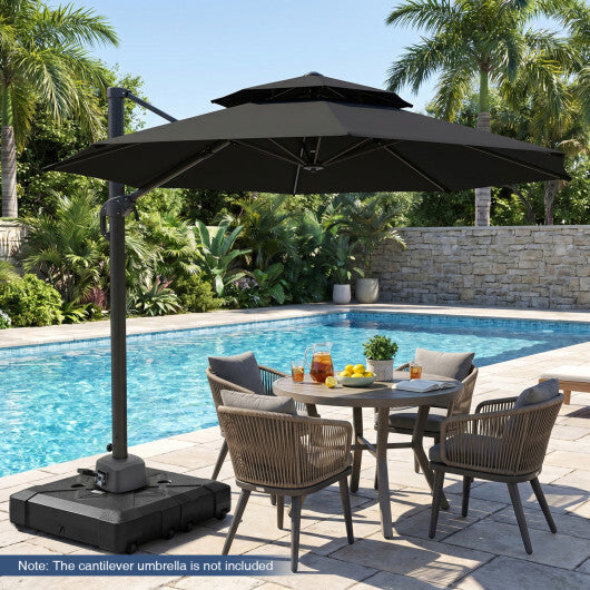 34" x 34" Cantilever Patio Umbrella Base with 4 Wheels LuxuryLifeWay Online Store