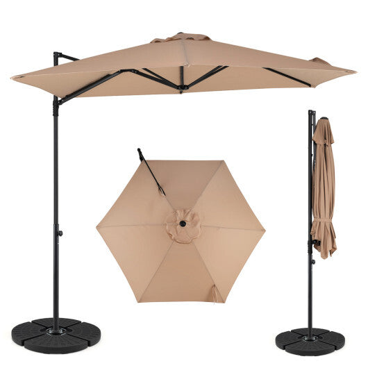 10 FT Cantilever Patio Umbrella with 360 Rotation for Garden-Tan LuxuryLifeWay Online Store