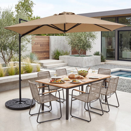 10 FT Cantilever Patio Umbrella with 360 Rotation for Garden-Tan LuxuryLifeWay Online Store