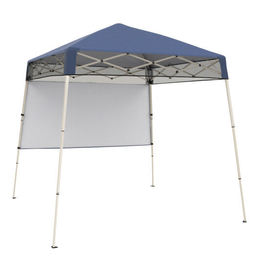 7 x 7 FT Pop-Up Canopy Tent with 1 Push Center Lock for Sports Picnic Camping-Blue LuxuryLifeWay Online Store
