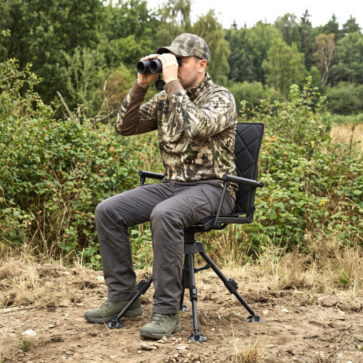 360 Silent Swivel Hunting Seat with 5-Level Adjustable-Black LuxuryLifeWay Online Store