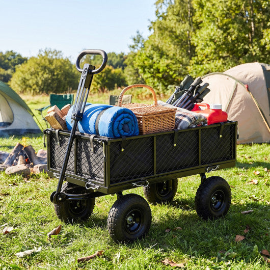 880 lbs Utility Wagon Flatbed with Removable Oxford Cloth Liner-Black LuxuryLifeWay Online Store