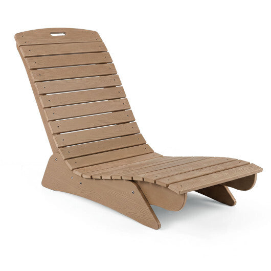 Fade-Resistant Outdoor Lounger with Contoured Shape for Deck Poolside-Brown LuxuryLifeWay Online Store