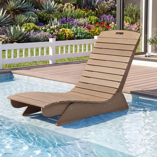 Fade-Resistant Outdoor Lounger with Contoured Shape for Deck Poolside-Brown LuxuryLifeWay Online Store