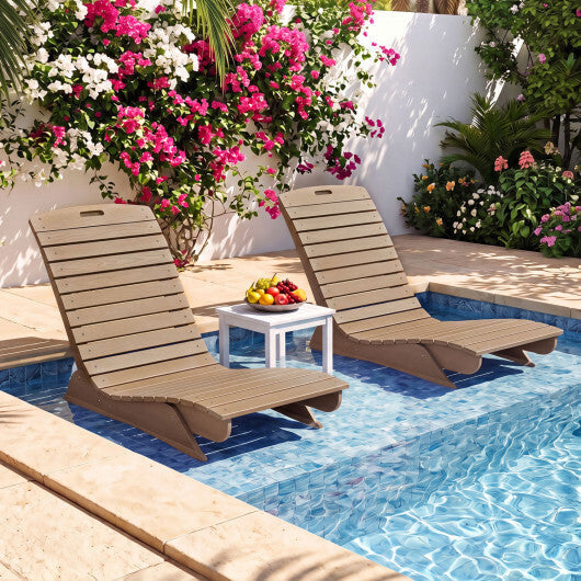Fade-Resistant Outdoor Lounger with Contoured Shape for Deck Poolside-Brown LuxuryLifeWay Online Store