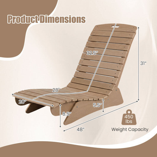 Fade-Resistant Outdoor Lounger with Contoured Shape for Deck Poolside-Brown LuxuryLifeWay Online Store
