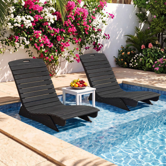 Fade-Resistant Outdoor Lounger with Contoured Shape for Deck Poolside-Brown LuxuryLifeWay Online Store
