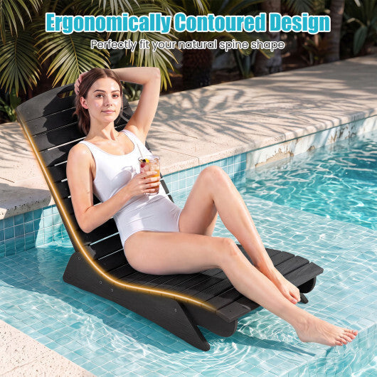 Fade-Resistant Outdoor Lounger with Contoured Shape for Deck Poolside-Brown LuxuryLifeWay Online Store