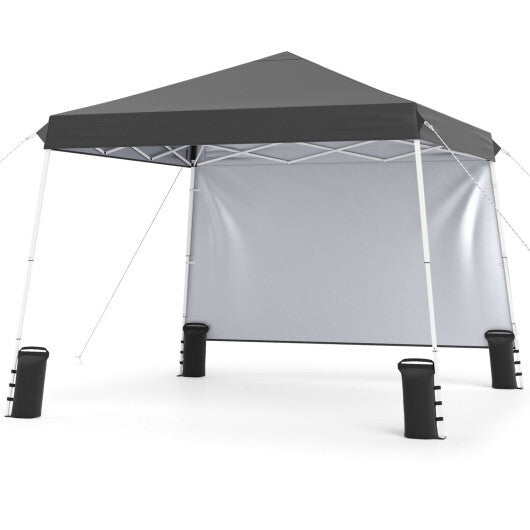 9 ft x 9 ft  Pop Up Canopy Tent with 8 Ground Stakes 4 Wind Ropes and Carry Bag  for Outdoor Party-Gray LuxuryLifeWay Online Store