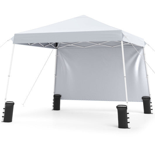 9 ft x 9 ft  Pop Up Canopy Tent with 8 Ground Stakes 4 Wind Ropes and Carry Bag  for Outdoor Party-Gray LuxuryLifeWay Online Store