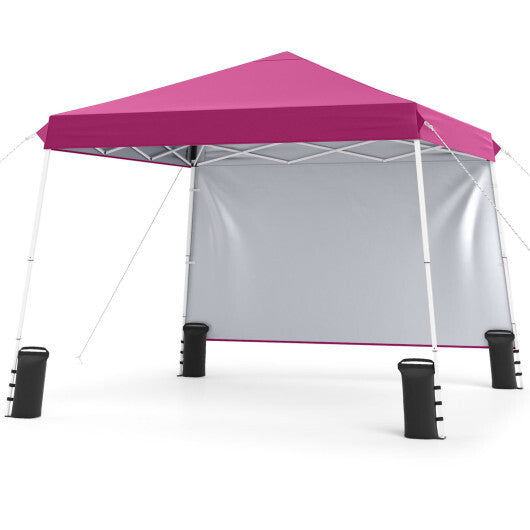 9 ft x 9 ft  Pop Up Canopy Tent with 8 Ground Stakes 4 Wind Ropes and Carry Bag  for Outdoor Party-Gray LuxuryLifeWay Online Store