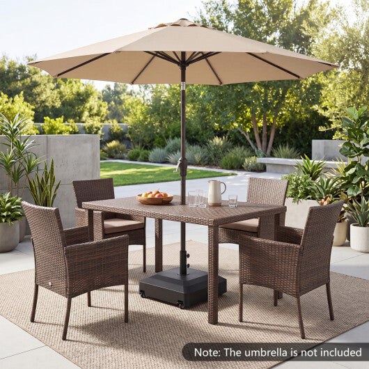 Outdoor Fillable Umbrella Base with Wheels Water Sand Weighted Umbrella Stand-Black LuxuryLifeWay Online Store