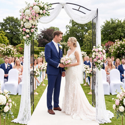 7.5 Feet Garden Arbor Heavy-Duty Metal Arch Trellis with Curved Roof LuxuryLifeWay Online Store