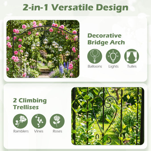 7.5 Feet Garden Arbor Heavy-Duty Metal Arch Trellis with Curved Roof LuxuryLifeWay Online Store