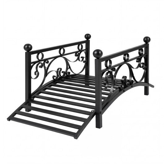 3.3 ft Garden Metal Bridge with Dual Patterned Side Rails LuxuryLifeWay Online Store