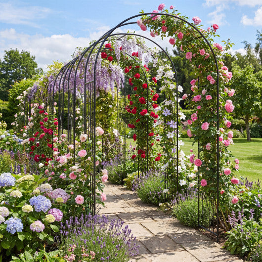 Garden Arch 87 Inches Tall Heavy Duty Metal Arbor Trellis Archway for Climbing Plants LuxuryLifeWay Online Store